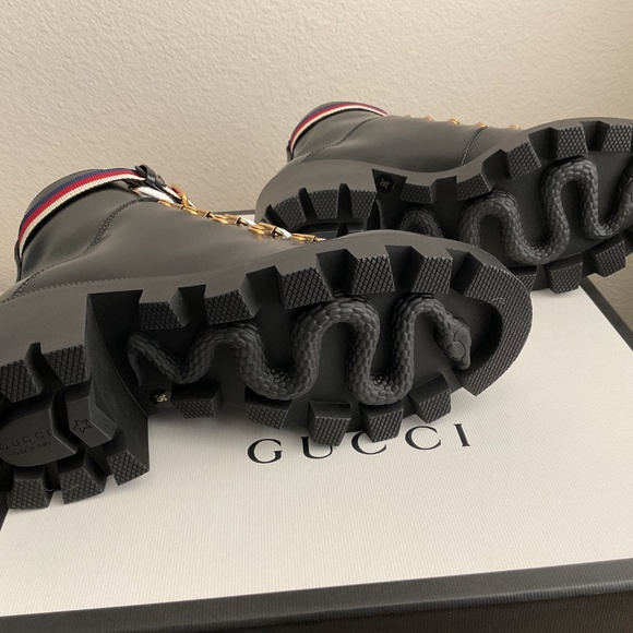 Gucci combat boots/ leather, black color - Picture 4 of 14